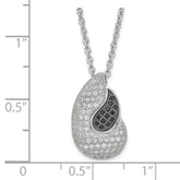 Sterling Silver CZ Teardrop Necklace with True Fire Finish